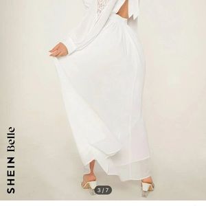 SHEIN | Dresses | Shein Belle Plus Lace Panel Tie Backless Wedding 
